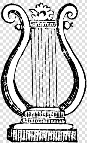 Harp Black And White Drawing   Dibujo De Un Arpa  HD Png Download