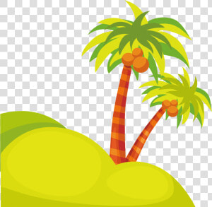 Cartoon Clip Art Transprent   Cartoon Coconut Tree Background  HD Png Download