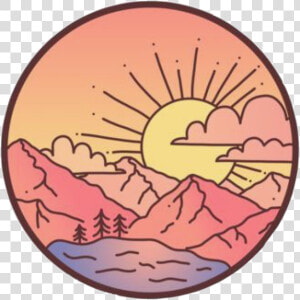  cute  sunset  sun  sunrise  mountains  lake  vsco   Redbubble Sticker Sunset  HD Png Download