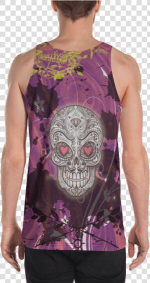 Heart Skull Tank Top For Men   Sleeveless Shirt  HD Png Download