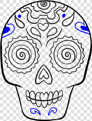 How To Draw Sugar Skull   Dia De Los Muertos Skull Drawing  HD Png Download