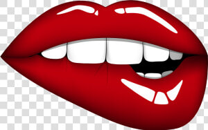 Red Mouth Png Clipart Image   Biting Lips Png  Transparent Png