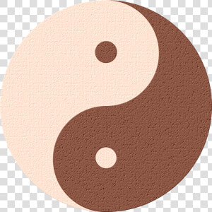 Circle material yin And Yang   Yin Yang Brown White  HD Png Download