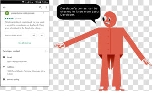 Guide Showing Where To Developers Contact Find In Android   Illustration  HD Png Download