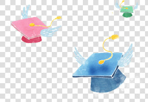 Transparent Grad Cap Clip Art   畢業 素材 水彩  HD Png Download