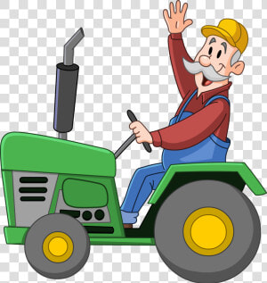 Transparent Tractor Clipart Png   Farmer On A Tractor Clipart  Png Download