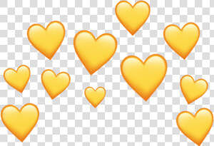 Yellow Heart Heartcrown Crown Aesthetic Tumblr Png   Yellow Heart Emoji Png  Transparent Png