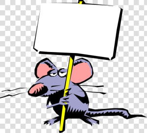 Vector Illustration Of Rodent Mouse With Protest Picket   Save The World With Behavior Analysis  HD Png Download