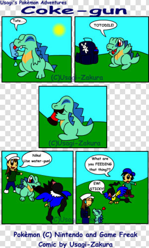 August 10th  2009    Totodile Comic Funny  HD Png Download