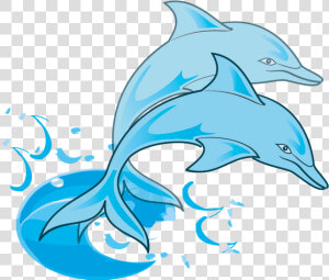 Dolphins Emerge From Water Clipart   Dolphins Clip Art  HD Png Download