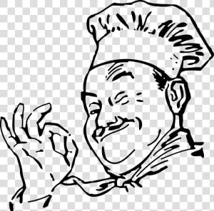 Chef  Cook  Wink  Perfect  Uniform  Baker   Chef Black And White Clipart  HD Png Download