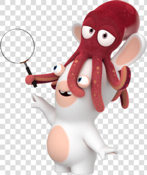 Rabbid With Squid On Head   Rabbids Png  Transparent Png