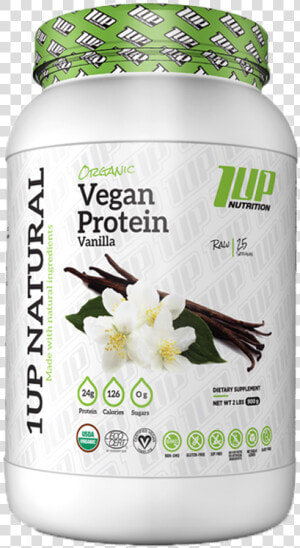 1up Nutrition Vegan Vanilla Protein Powder   Protein  HD Png Download