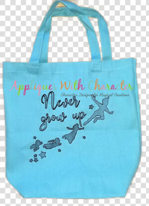 Peter Pan Never Grow Up Bean Stitch Design   Tote Bag  HD Png Download