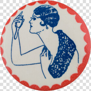 1920s Flapper In Blue Art Button Museum   Illustration  HD Png Download