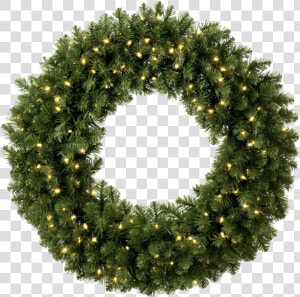 Lit Christmas Wreath Png  Transparent Png