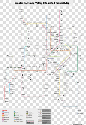 Greater Kl Klang Valley Integrated Transit Map  HD Png Download