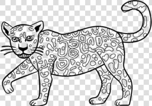 Excellent Cartoon Jaguar Coloring Pages With Jaguar   Jaguar Outline  HD Png Download