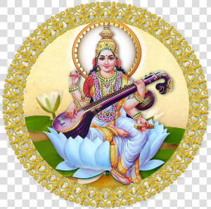 Durga Mata Png   Saraswati Photo In Circle  Transparent Png