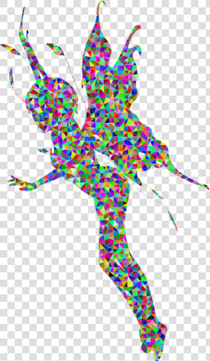 Low Poly Prismatic High Detail Female Fairy Silhouette   Transparent Fairy Silhouette  HD Png Download