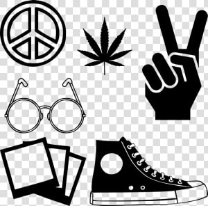 Hippie  Cannabis  Peace Sign  John Lennon Glasses   Shoes Vector  HD Png Download