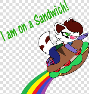 Marshmellow Riding A Sandwich   Cartoon  HD Png Download