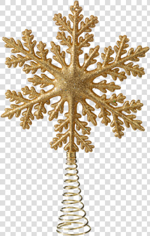 Tree Topper  Snowflake With Glitter  Gold   Christmas Tree Topper Png  Transparent Png