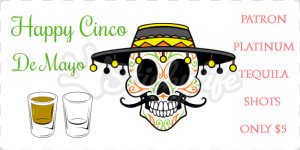 Happy 5 De Mayo Static Cling   Skull  HD Png Download