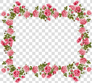 Romantic Pink Flower Border Png Image   Old Rose Border Design  Transparent Png