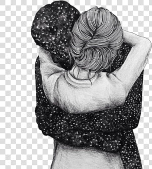 Blackandwhite You Love Hug Draw Tumblr   Hug Drawing  HD Png Download