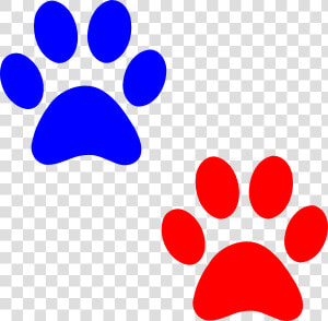 Cat Paw Png Navy Blue   Red And Blue Paw Prints  Transparent Png