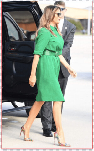 Melania Trump Green Dress  HD Png Download