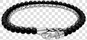 Sterling Silver Double Wrap Bracelet Black Matte Onyx   Bracciale Croce Brosway Uomo  HD Png Download