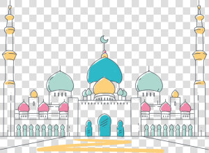 Transparent Mosque Clipart   Mosque Cartoon Transparent Background  HD Png Download