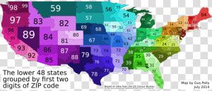 3 Digit Zip Code Map United States This Map Shows The   2 Digit Zip Code Map California  HD Png Download