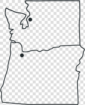 Oregon Washington Map   Washington Oregon Map Black And White  HD Png Download