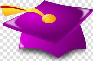 Free Vector Graduation Icon   Purple And Yellow Graduation Cap  HD Png Download