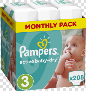 Pampers Active Baby Dry Monthly Pack No   Πανεσ  HD Png Download