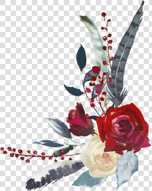 Pintado A Mano De Rojo Y Rosa Blanca Flores Png Transparente   Rosas Para Decorar Png  Png Download