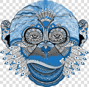 New Years Eve Monkey Clip Arts   Blue Monkey Art  HD Png Download