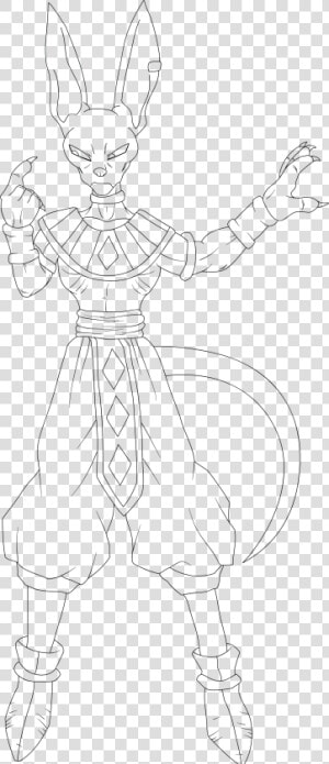 Lord Beerus God Of   Line Art  HD Png Download