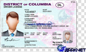 Editable Fake District Of Columbia Driver License Template   District Of Columbia Drivers License  HD Png Download