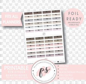 Bow Icon Divider Quarter Boxes Digital Printable Planner   Free Kawaii Printable Planner Stickers  HD Png Download