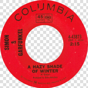 A Hazy Shade Of Winter By Simon  amp  Garfunkel Us Vinyl   Circle  HD Png Download