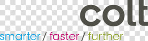 Colt Smarter Faster Further Logo  HD Png Download