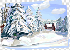 Vector Illustration Of Russian Winter Nature Scene   Winter Scene Clipart Transparent  HD Png Download