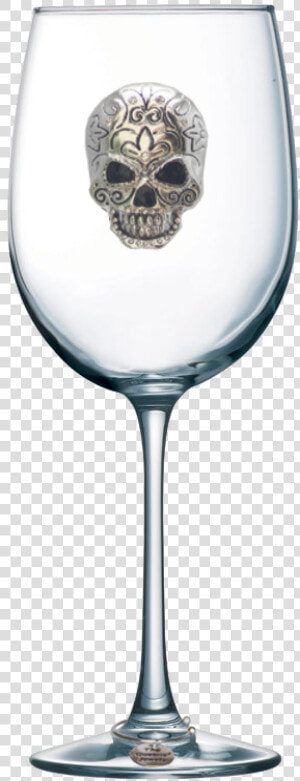 Skull Jeweled Stemmed Wine Glass   Funny Wine Glasses  HD Png Download