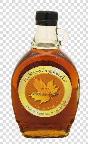 Highland Sugarworks Maple Glass Bottle Medium With   Maple Syrup Transparent Background  HD Png Download