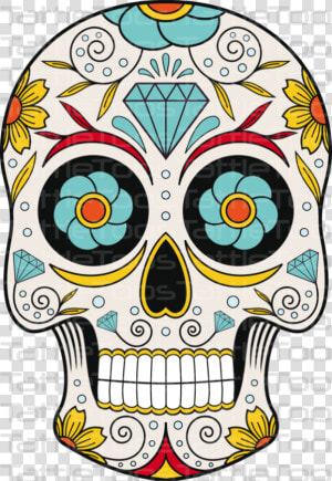 Sugar Skull Oval Ornament Clipart   Png Download   Sugar Skull Clipart  Transparent Png