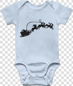 Santa Sleigh ﻿classic Baby Onesie Bodysuit   Santa Sleigh Png Transparent  Png Download